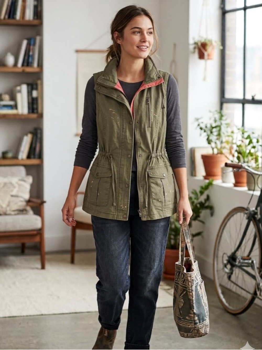 Jolt Khaki Women's Utility Vest